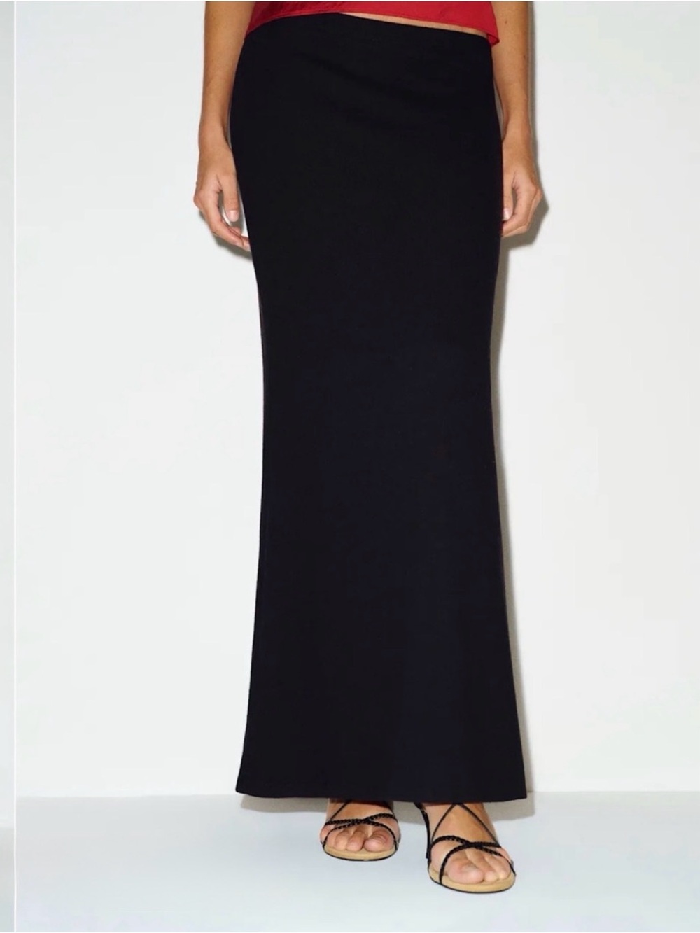 Reformation Black Velvet Maxi Skirt